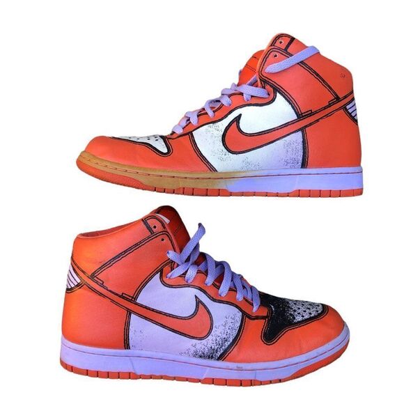 VINTAGE 2007 Nike Dunk High 1 Piece Premium Orange Size 10 - Picture 8 of 12
